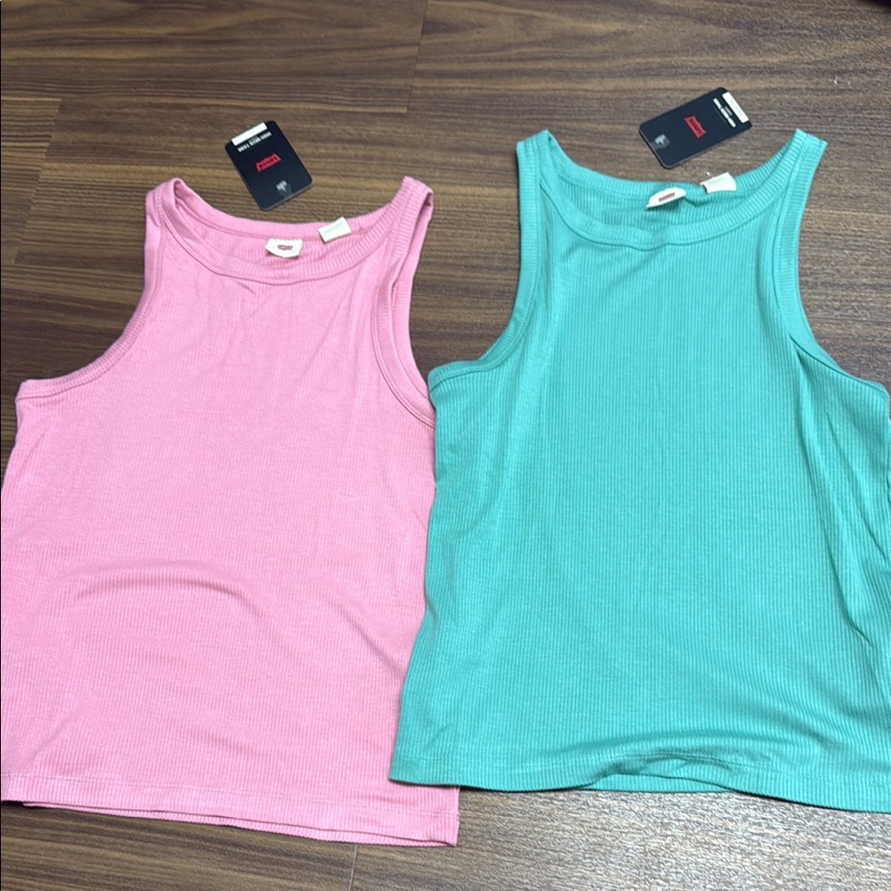 Levi’s Pink and Teal Tank Tops